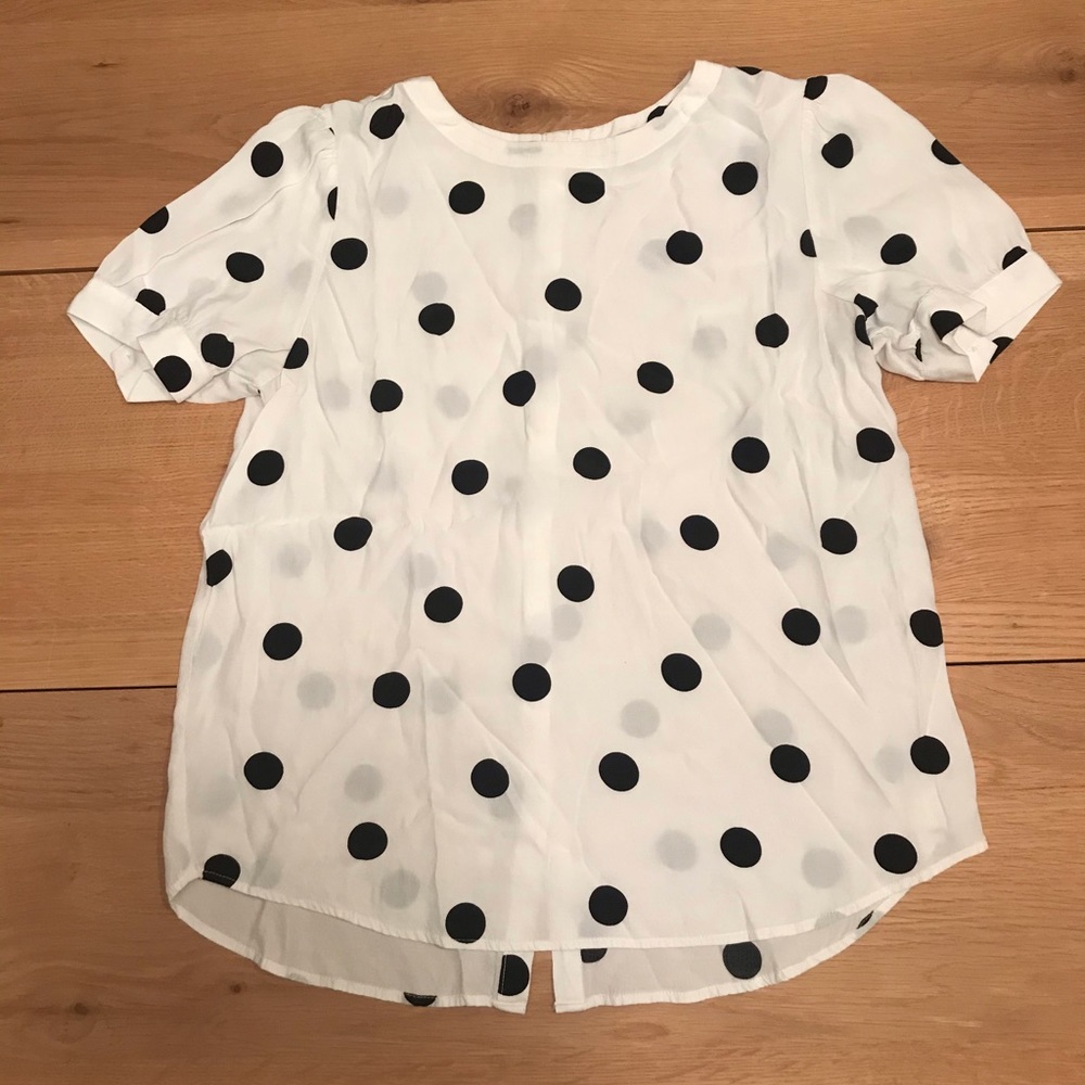 White polka-dot shirt from Loft